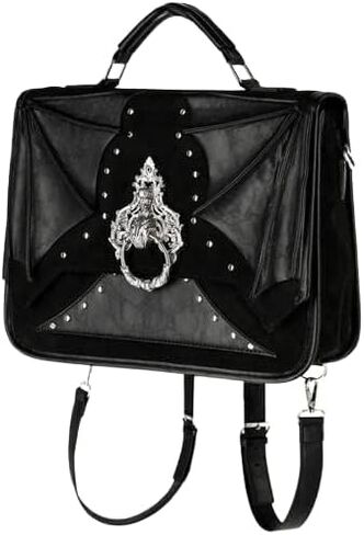 إعادة تصميم Bat Knocker Messenger Bag القوطية المجنحة المرصعة البديلة القابلة للتحويل in Kuwait