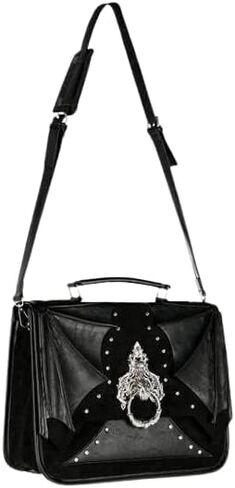 إعادة تصميم Bat Knocker Messenger Bag القوطية المجنحة المرصعة البديلة القابلة للتحويل in Kuwait