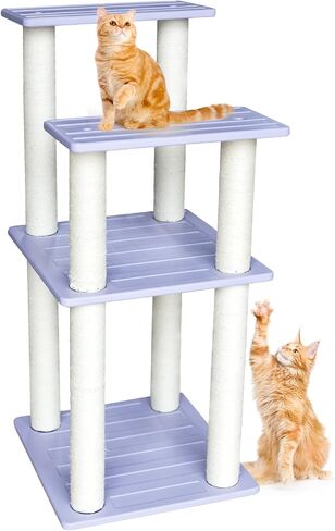 56 Inches Large Outdoor Waterproof Cat Tower, Multi-Level Cat Tree, for Outside and Indoor Cats, with PVC Board and Cat Scratching Posts in Kuwait