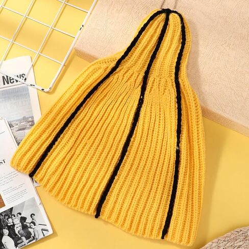Crazy Banana Brain Beanie - Hilarious Knitted Crochet Hat for Halloween, Christmas, Festival Costume & Fun Winter Accessory Yellow in Saudi Arabia