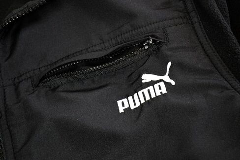 PUMA Mens Polar Fleece Woven Embroidered Logo Full Zip Jacket, in Saudi Arabia