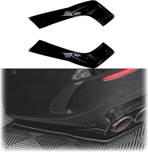 Compatible for Mercedes Benz CLA Class C118 CLA35 CLA45 AMG 2020 Rear Bumper Side Splitter Spoiler Lip Cover Trim by Gloss Black in Saudi Arabia