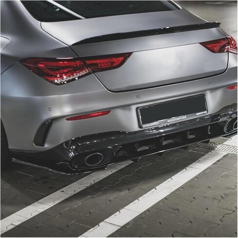 Compatible for Mercedes Benz CLA Class C118 CLA35 CLA45 AMG 2020 Rear Bumper Side Splitter Spoiler Lip Cover Trim by Gloss Black in Saudi Arabia