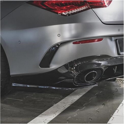 Compatible for Mercedes Benz CLA Class C118 CLA35 CLA45 AMG 2020 Rear Bumper Side Splitter Spoiler Lip Cover Trim by Gloss Black in Saudi Arabia