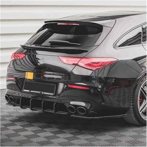 Compatible for Mercedes Benz CLA Class C118 CLA35 CLA45 AMG 2020 Rear Bumper Side Splitter Spoiler Lip Cover Trim by Gloss Black in Saudi Arabia