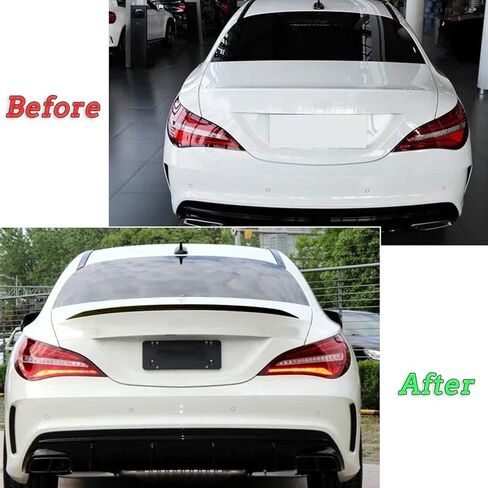 جناح سبويلر خلفي للسيارة، سبويلر خلفي بمظهر كربوني، متوافق مع بنز CLA Class CLA260 CLA45 AMG 2013-2019 (أسود لامع) in Saudi Arabia