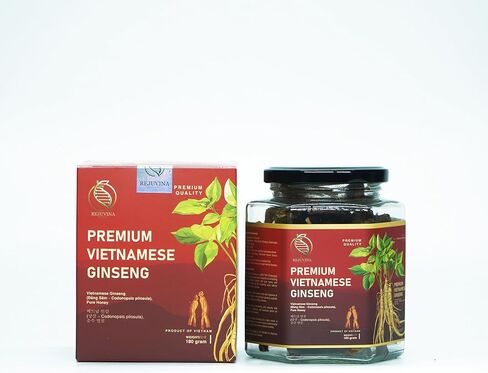Premium Vietnamese Ginseng Slices with Honey – Energy & Performance Support, Immune Health & Focus – No Capsules, No Bitter Powder, only Soft Chew Ginseng with Honey, 100% Natural, 180g Jar in Saudi Arabia