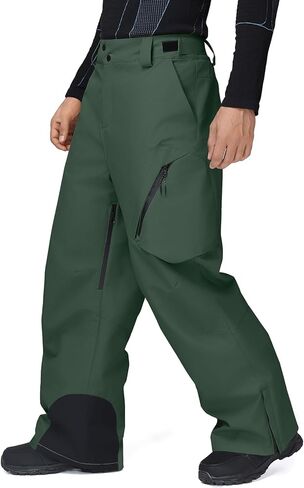 YEEFINE Men's Snow Ski Pants Insulated Cargo Snowboard Pants Bibs Loose Baggy Waterproof Winter Sports in Kuwait