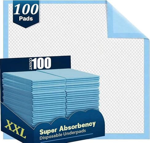 10 وسادات سرير للاستعمال مرة واحدة مقاس 76.2 سم × 91.44 سم للبالغين والأطفال والحيوانات الأليفة - وسائد ظرف فائقة الامتصاص مع دعامة مقاومة للماء، وسادات سفلية مقاومة للتسرب، جزء علوي ناعم غير منسوج، حماية للسرير والأثاث in Kuwait