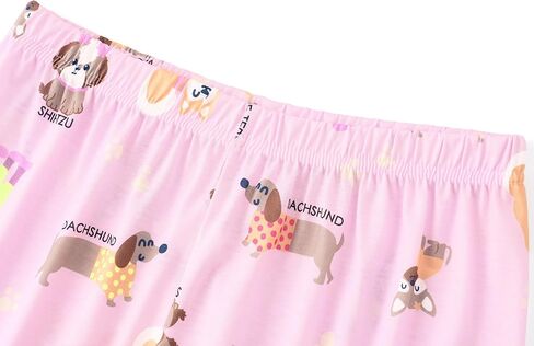 Topgal 3-Pieces Coat Style Pajamas for Girls - Bows Puppy Graphic Print Kids' Short Sleeves & Shorts Pants PJS Size 6-18 in Saudi Arabia