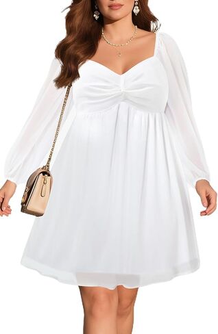 Pinup Fashion Women Graduation Dress Plus Size - فساتين قصيرة من الشيفون على شكل حرف A لحفلات العودة للوطن in Kuwait