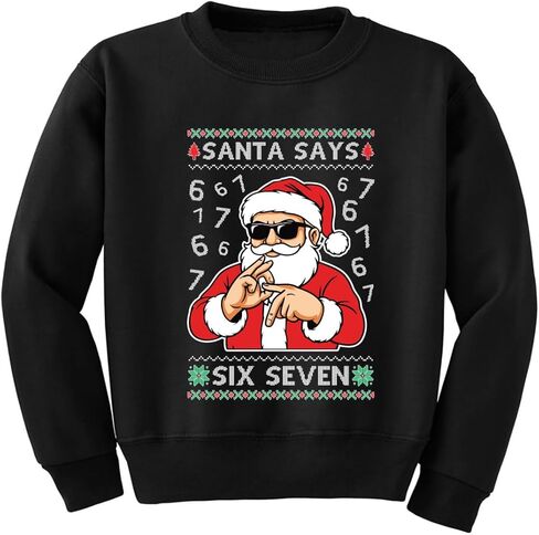 Wild Bobby 67 Ugly Christmas Sweater Nice Naughty 6-7 Meme Six Seven Kids Unisex Boys Girls Crewneck Sweatshirt in Kuwait