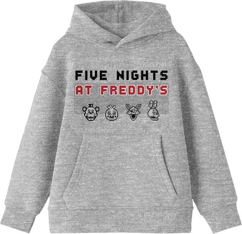 Bioworld Five Nights At Freddy's Pixel Faces Boy's Athletic Heather Sweatshirt in Saudi Arabia