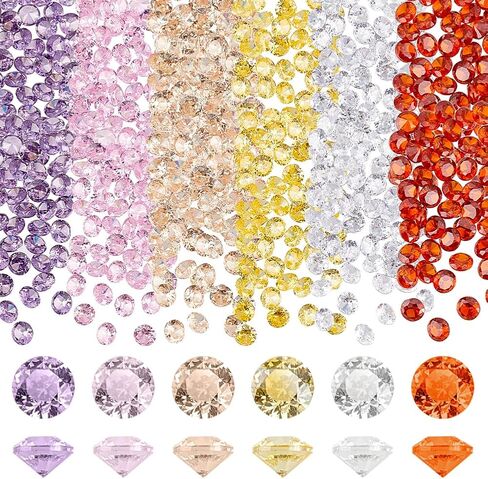 PH PandaHall 300pcs 6 Colors Cubic Zirconia Stone, 3mm Grade A Faceted CZ Diamante Rhinestone Gems Small Zirconia Gems Cabochons Loose Stones for Ring Earring Bracelet Nail Art DIY Jewelry Making in Saudi Arabia