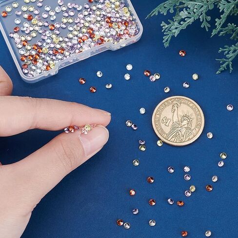 PH PandaHall 300pcs 6 Colors Cubic Zirconia Stone, 3mm Grade A Faceted CZ Diamante Rhinestone Gems Small Zirconia Gems Cabochons Loose Stones for Ring Earring Bracelet Nail Art DIY Jewelry Making in Saudi Arabia