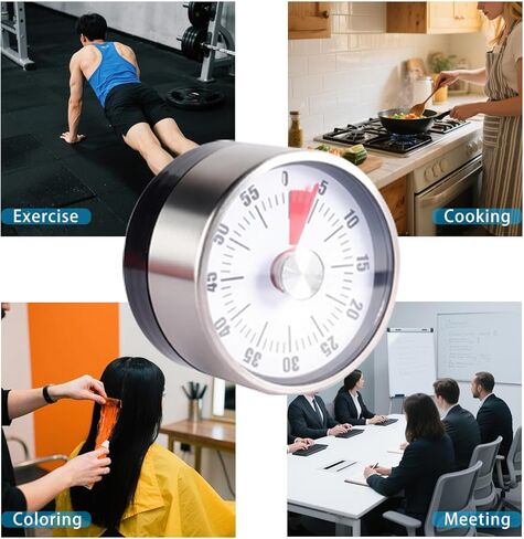 Timer - 60-Min Classroom & Kitchen Countdown Clock, Magnetic Backing, No Batteries in Saudi Arabia