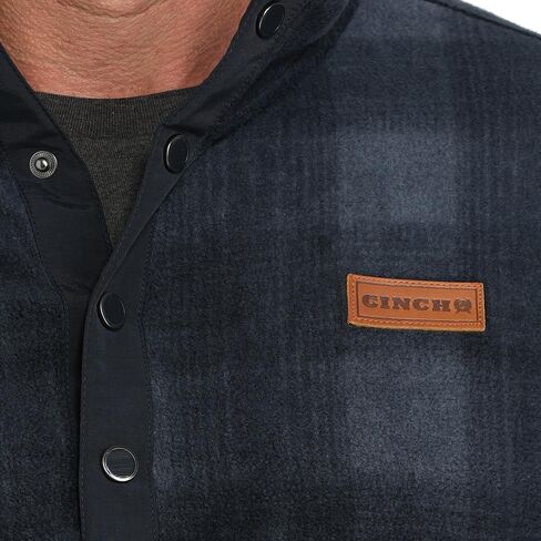 Cinch Men's Navy Plaid Fleece Pull Over in Saudi Arabia