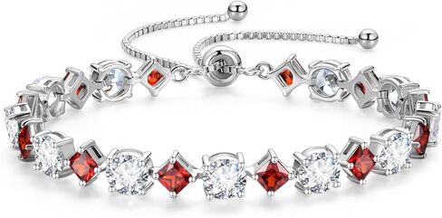FANCIME Rhythm of Light Sterling Silver Tennis Bracelet Birthstone Bolo Tennis Bracelets for Women Fine Jewelry Birthday Gifts for Women in Saudi Arabia
