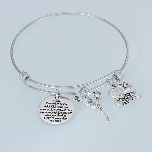 HUTIMY Cheer Bracelet Girls Cheerleader Charm Inspire Bangle, Cheer Jewelry, Gift for Cheerleaders & Teams in Saudi Arabia