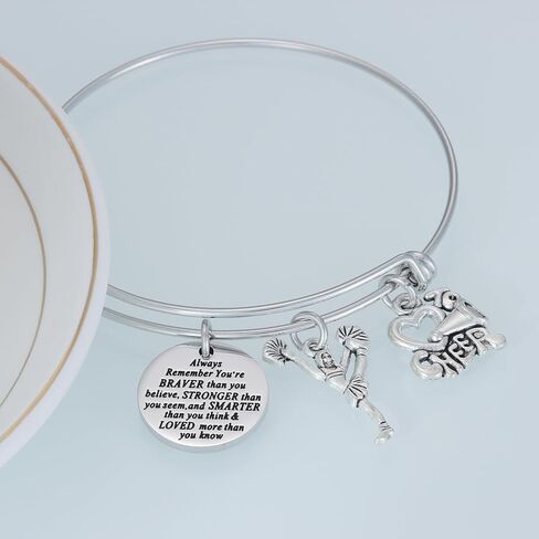 HUTIMY Cheer Bracelet Girls Cheerleader Charm Inspire Bangle, Cheer Jewelry, Gift for Cheerleaders & Teams in Saudi Arabia