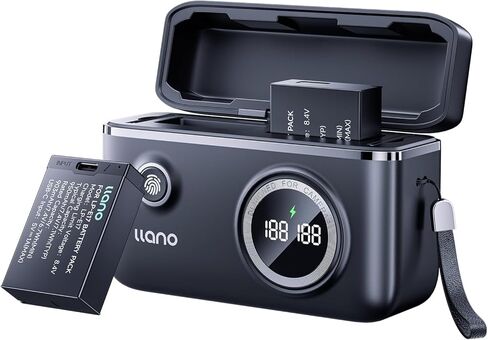 بطارية llano LP-E17 حزمة واحدة وشاحن مزدوج سريع 18 وات لكاميرات Canon EOS R100 R50 RP R10 R8، Rebel T8i، T7i، T6i، T6s، SL2، SL3، EOS M3، M5، M6، 250D، مع شاشة ذكية، مشبك مغناطيسي غطاء، يو اس بي سي in Saudi Arabia