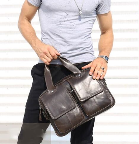 Multi Functional Shoulder Bag Layer Cowhide Handbag Crossbody Briefcase in Saudi Arabia