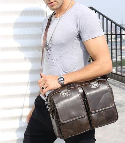 Multi Functional Shoulder Bag Layer Cowhide Handbag Crossbody Briefcase in Saudi Arabia