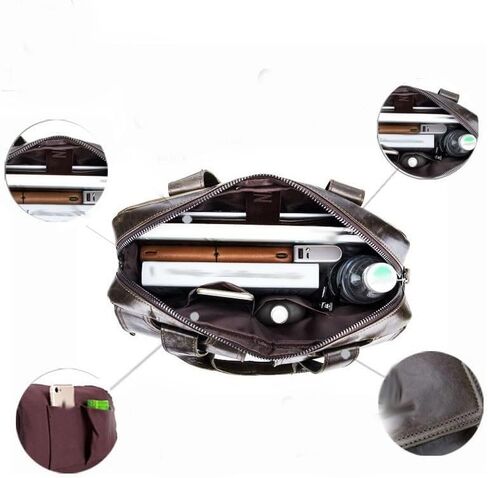 Multi Functional Shoulder Bag Layer Cowhide Handbag Crossbody Briefcase in Saudi Arabia