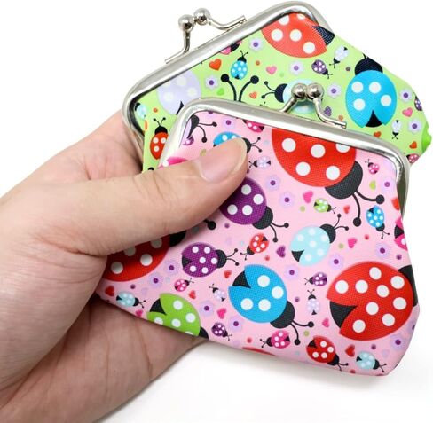"4PCS Fun Ladybug Coin Purses Cute Colorful Animal Change Purse Adorable Birthday Gift with Kiss Lock Clasp for Home Party Summer Beach, 4 Colors" in Saudi Arabia