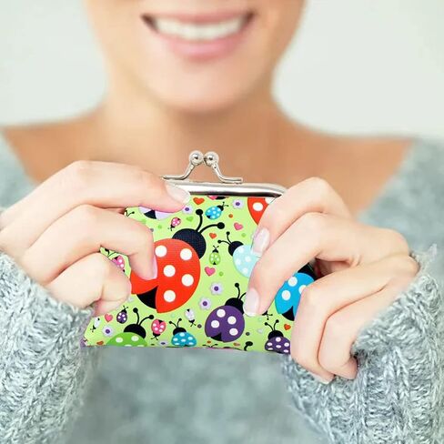 "4PCS Fun Ladybug Coin Purses Cute Colorful Animal Change Purse Adorable Birthday Gift with Kiss Lock Clasp for Home Party Summer Beach, 4 Colors" in Saudi Arabia