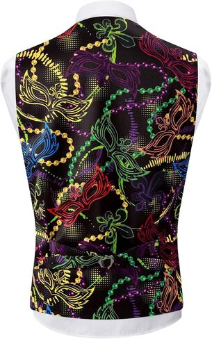 Roseelf Mens Holiday Waistcoat V-Neck Suit Vest with Bowtie in Saudi Arabia