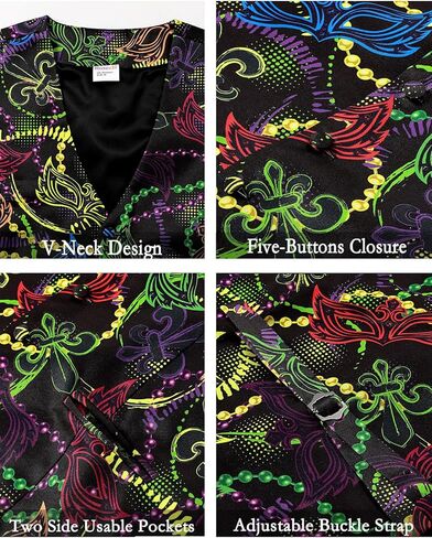 Roseelf Mens Holiday Waistcoat V-Neck Suit Vest with Bowtie in Saudi Arabia
