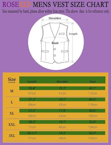 Roseelf Mens Holiday Waistcoat V-Neck Suit Vest with Bowtie in Saudi Arabia