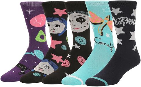 Bioworld Coraline Icon Mens Casual Crew 5 Pack in Saudi Arabia