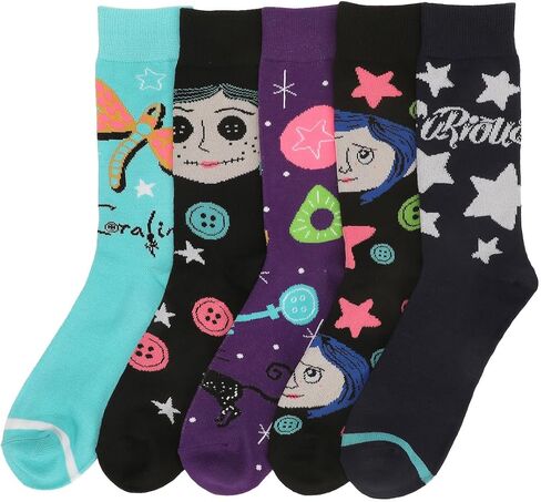 Bioworld Coraline Icon Mens Casual Crew 5 Pack in Saudi Arabia