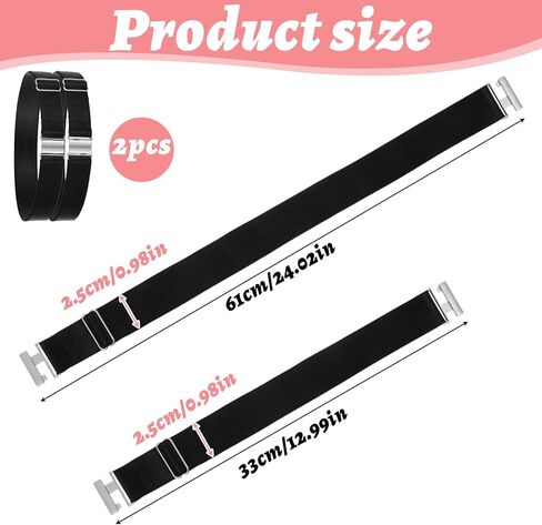 2PCS Garter Belt Plus Size Thigh Belt Thigh Strap Adjustable Gothic Black Garter Thigh Bands Women with Buckle for Thigh High Socks in Saudi Arabia