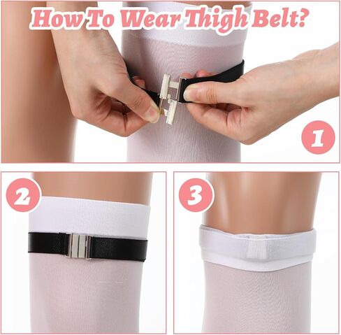 2PCS Garter Belt Plus Size Thigh Belt Thigh Strap Adjustable Gothic Black Garter Thigh Bands Women with Buckle for Thigh High Socks in Saudi Arabia