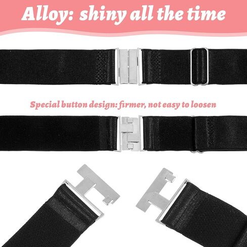 2PCS Garter Belt Plus Size Thigh Belt Thigh Strap Adjustable Gothic Black Garter Thigh Bands Women with Buckle for Thigh High Socks in Saudi Arabia