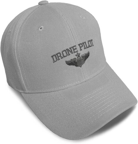Baseball Cap Drone Pilot Gray Embroidery Dad Hats for Men & Women Strap Closure in Saudi Arabia