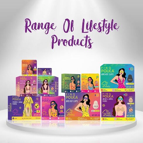 فطائر اللحم بشريط رفع الثدي من PINQ POLKA - 3 أزواج من شريط لاصق غير مرئي للثدي المترهل و10 أغطية للحلمات غير الملحومة in Kuwait