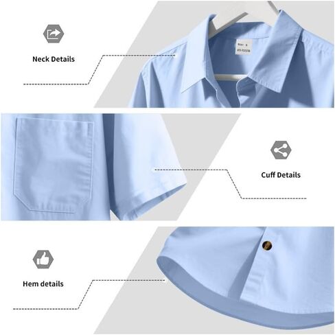Men's Button Down Shirts Hawaiian Short Sleeve Shirt Summer Beach Vacation Wedding Shirts with Pocket in Saudi Arabia