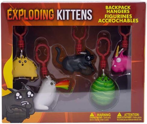 Just Toys LLC Exploding Kittens Backpack Hangers – 5‑Pack Official Game Character Keychains – PVC Mini Figures for Backpacks, Keys & Gifts in Saudi Arabia