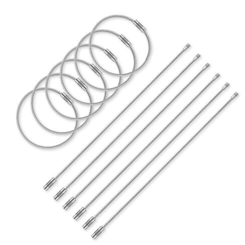 12Pcs Wire Keychain Cable Stainless Steel Loops Key Ring 2mm Coated Key Chain 6Inch Keychain for Luggage Tags, Key Tags, Keyrings, Kitchen Utensils in Saudi Arabia