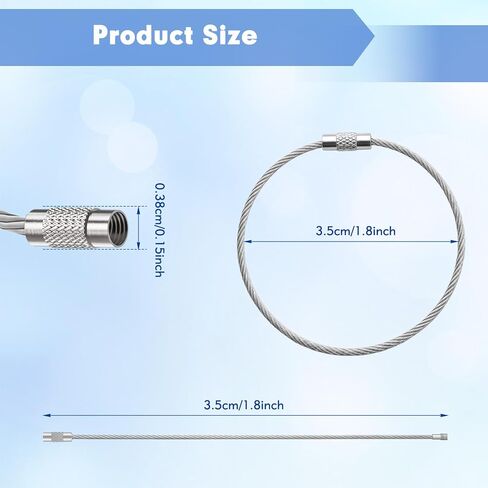 12Pcs Wire Keychain Cable Stainless Steel Loops Key Ring 2mm Coated Key Chain 6Inch Keychain for Luggage Tags, Key Tags, Keyrings, Kitchen Utensils in Saudi Arabia