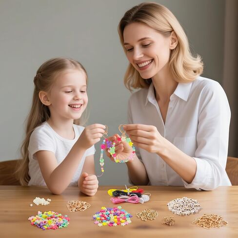 مجموعة صنع سلسلة المفاتيح DIY من WATINC مع أدوات - 778 قطعة لصنع المجوهرات مع السحر، والخرز الأبجدية، وحلقات المفاتيح، ومشابك القلب الذهبية، ومقص لصنع سحر الحقائب، وأساور الصداقة، وهدايا المجوهرات للمراهقين in Saudi Arabia