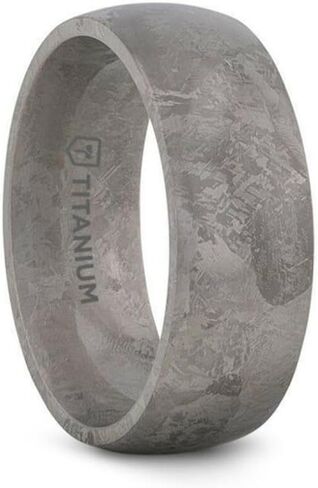 Thorsten Mens Domed Titanium with Meteorite Pattern Wedding Ring - 8mm Wide - Style name: MAGELLANIC in Saudi Arabia