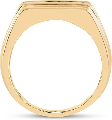 10K Yellow Gold Mens Round Diamond Flat Top Band Ring 1 Cttw in Saudi Arabia