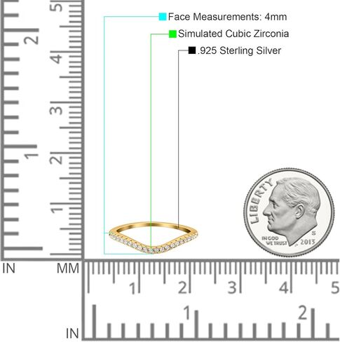 Blue Apple Co. Fashion Half Eternity Ring Round Simulated Cubic Zirconia 925 Sterling Silver (4mm) in Saudi Arabia