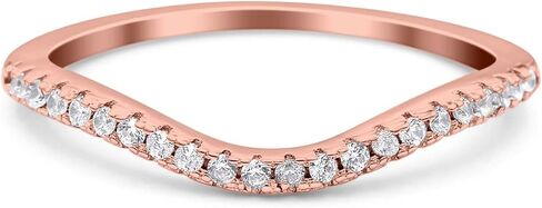Blue Apple Co. Fashion Half Eternity Ring Round Simulated Cubic Zirconia 925 Sterling Silver (4mm) in Saudi Arabia