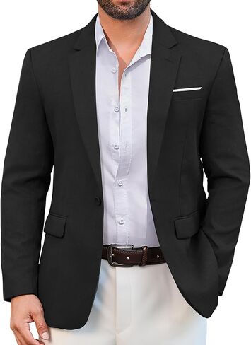 Vssjavun Blazer for Men Casual Suit Jackets Lightweight Sport Coat One Button Slim Fit Suits in Kuwait